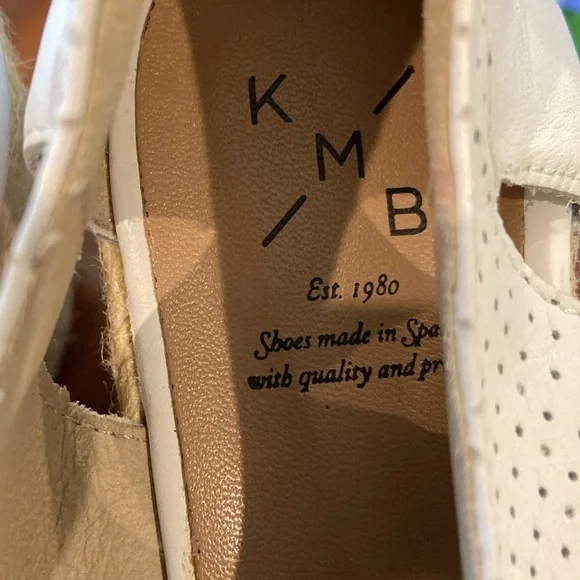 KMB Cutout Platform Oxfords in wh leather w/ a jute wrapped platform sole. 8.5 - Picture 4 of 6